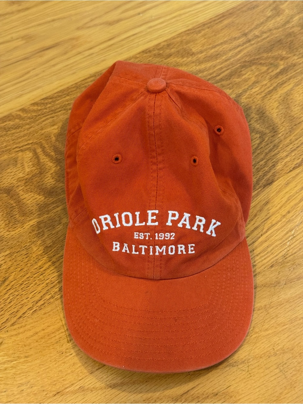Oriole Park Baltimore Embroidered Orange Baseball Cap (100% Cotton)